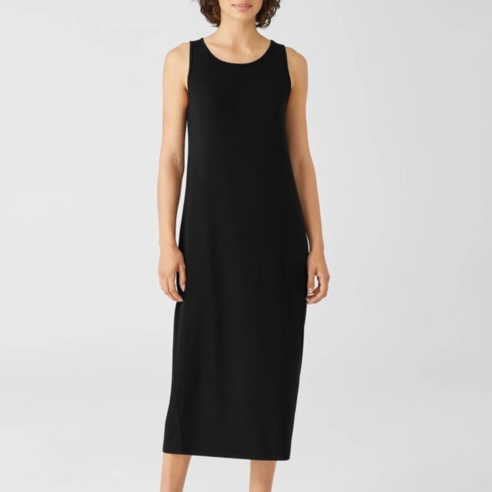 EILEEN FISHER Stretch Jersey Knit Tank Dress Slim Fit Full Length Women’s 2P-4P